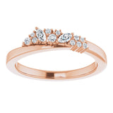 14K Gold Natural Diamond Accented Ring VII - Rose Gold - view 3