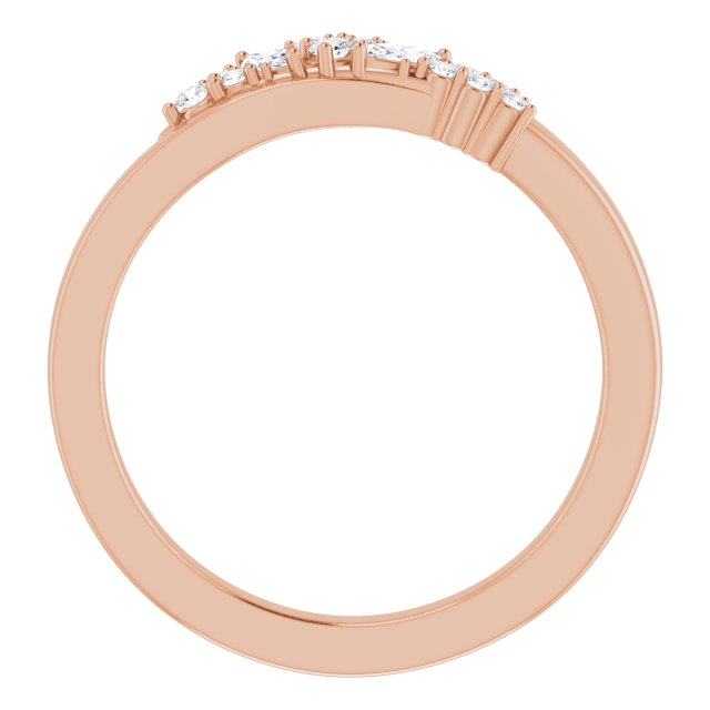 14K Gold Natural Diamond Accented Ring VII - Rose Gold - view 2