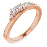 14K Gold Natural Diamond Accented Ring VII - Rose Gold