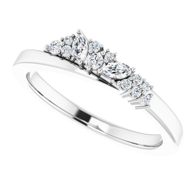 Platinum Natural Diamond Accented Ring II - view 5