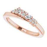14K Gold Natural Diamond Accented Ring VII - Rose Gold - view 5