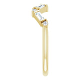 14K Gold Straight Baguette Natural Diamond Stackable Ring – 3.5x1.75mm - Yellow Gold - view 4