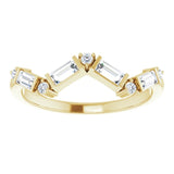 14K Gold Straight Baguette Natural Diamond Stackable Ring – 3.5x1.75mm - Yellow Gold - view 3