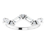 Platinum Straight Baguette Natural Diamond Stackable Ring – 3.5x1.75mm - view 3