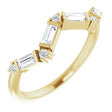 14K Gold Straight Baguette Natural Diamond Stackable Ring – 3.5x1.75mm - Yellow Gold