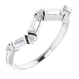 Platinum Straight Baguette Natural Diamond Stackable Ring – 3.5x1.75mm