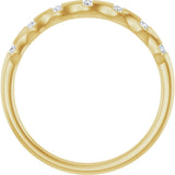 14K Gold Round Lab-Grown Diamond Accented Stackable Ring - Yellow Gold - view 2