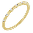 14K Gold Round Lab-Grown Diamond Accented Stackable Ring - Yellow Gold