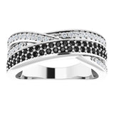 14K Gold Round Natural Diamond Criss-Cross Ring – 1/2 CTW - view 3
