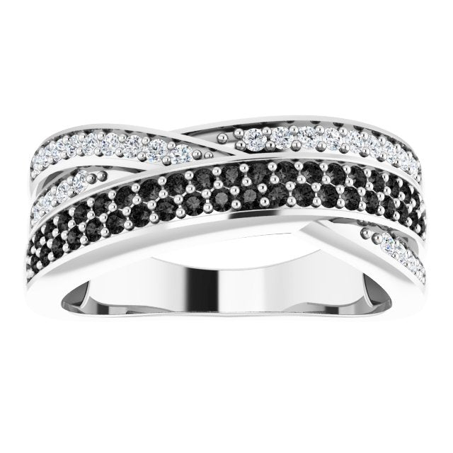 14K Gold Round Natural Diamond Criss-Cross Ring – 1/2 CTW - view 3