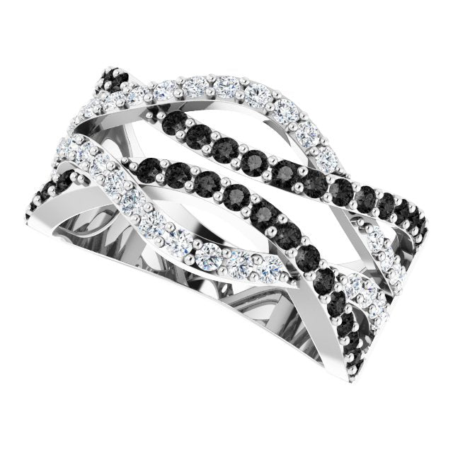 14K Gold Round Natural Diamond Interlocking Ring – 1 CTW - view 5