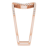 14K Gold Round Natural Diamond Interlocking Loop Ring - Rose Gold - view 4