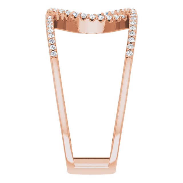 14K Gold Round Natural Diamond Interlocking Loop Ring - Rose Gold - view 4