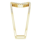 14K Gold Round Natural Diamond Interlocking Loop Ring - Yellow Gold - view 4