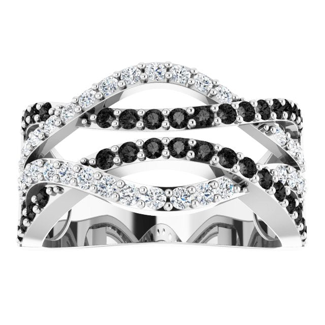 14K Gold Round Natural Diamond Interlocking Ring – 1 CTW - view 3