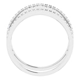 14K Gold Round Natural Diamond Negative Space Ring – 0.95mm Stones - White Gold - view 2