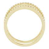 14K Gold Round Natural Diamond Negative Space Ring – 0.95mm Stones - Yellow Gold - view 2