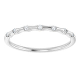 14K Gold Round Lab-Grown Diamond Accented Stackable Ring - White Gold - view 3