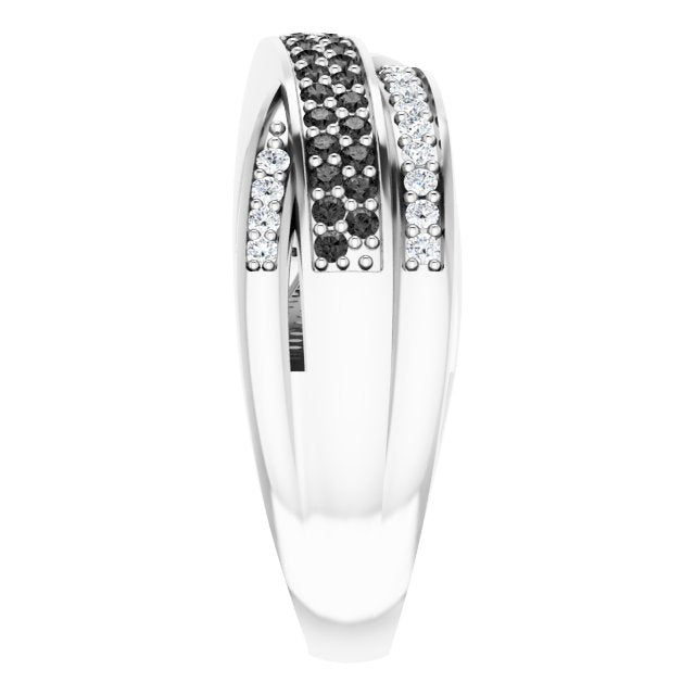 14K Gold Round Natural Diamond Criss-Cross Ring – 1/2 CTW - view 4
