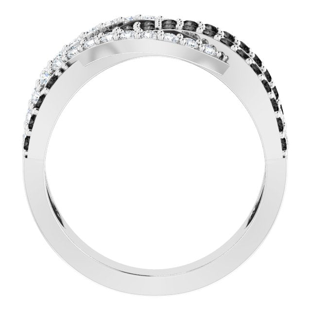 14K Gold Round Natural Diamond Interlocking Ring – 1 CTW - view 2