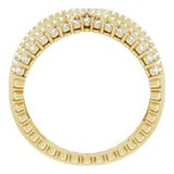 14K Gold Round Natural Diamond Negative Space Ring X - Yellow Gold - view 2