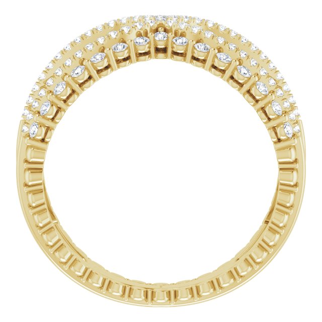 14K Gold Round Natural Diamond Negative Space Ring X - Yellow Gold - view 2