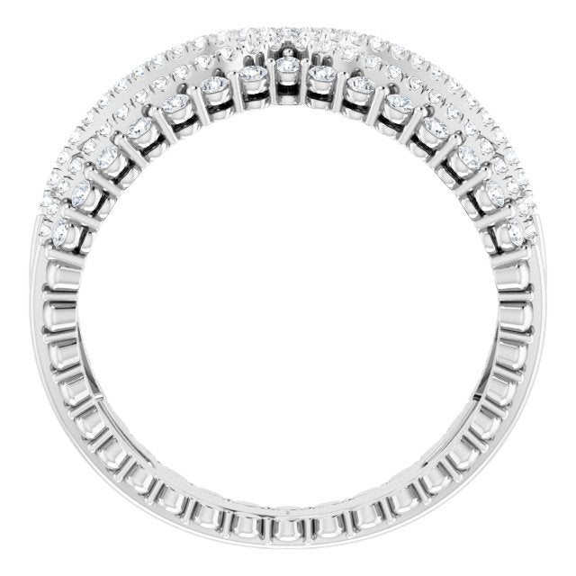 14K Gold Round Natural Diamond Negative Space Ring X - White Gold - view 2