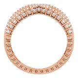 14K Gold Round Natural Diamond Negative Space Ring X - Rose Gold - view 2