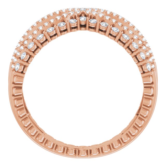 14K Gold Round Natural Diamond Negative Space Ring X - Rose Gold - view 2