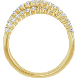 14K Gold Round Lab-Grown Diamond Accented Criss-Cross Ring - Yellow Gold - view 2