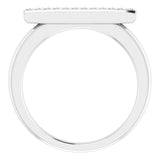 14K Gold Round Natural Diamond Bar Ring II - White Gold - view 2