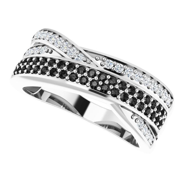 14K Gold Round Natural Diamond Criss-Cross Ring – 1/2 CTW - view 5