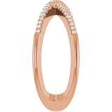 14K Gold Round Natural Diamond Accented Criss-Cross Ring – 0.95mm Stones - Rose Gold - view 4