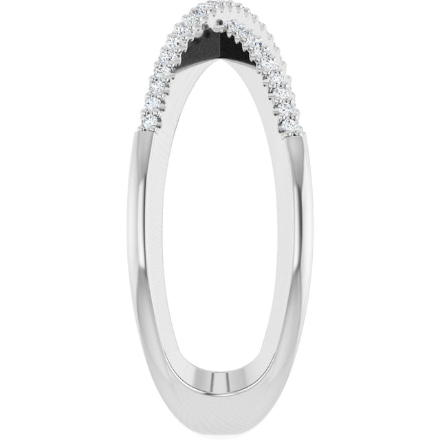 14K Gold Round Natural Diamond Accented Criss-Cross Ring – 0.95mm Stones - White Gold - view 4