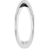 Platinum Round Natural Diamond Accented Criss-Cross Ring – 0.95mm Stones - view 4