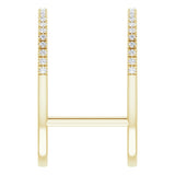 14K Gold Round Natural Diamond Negative Space Ring – 0.95mm Stones - Yellow Gold - view 4