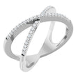 Platinum Round Natural Diamond Accented Criss-Cross Ring – 0.95mm Stones