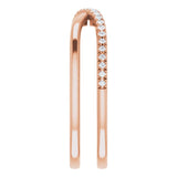 14K Gold Round Natural Diamond Criss-Cross Ring VII - Rose Gold - view 4