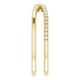 14K Gold Round Natural Diamond Criss-Cross Ring VII - Yellow Gold - view 4