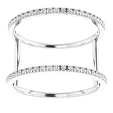 14K Gold Round Natural Diamond Negative Space Ring – 0.95mm Stones - White Gold - view 3