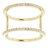 14K Gold Round Natural Diamond Negative Space Ring – 0.95mm Stones - Yellow Gold - view 3