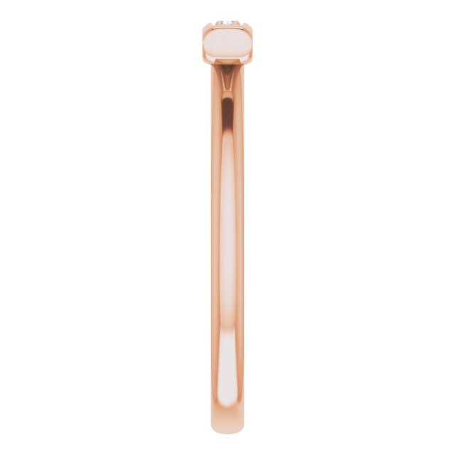 14K Gold Round Natural Diamond Bar Ring II - Rose Gold - view 4
