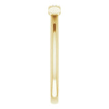 14K Gold Round Natural Diamond Bar Ring II - Yellow Gold - view 4