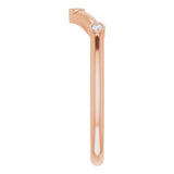 14K Gold Round Natural Diamond Stackable V Ring - Rose Gold - view 4