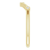 14K Gold Round Natural Diamond Stackable V Ring - Yellow Gold - view 4