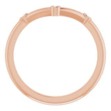 14K Gold Round Natural Diamond Stackable V Ring - Rose Gold - view 2