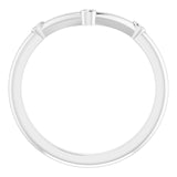 Platinum Round Natural Diamond Stackable V Ring - view 2