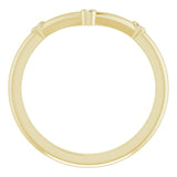 14K Gold Round Natural Diamond Stackable V Ring - Yellow Gold - view 2