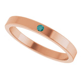 14K Gold Round Natural Alexandrite Family Stackable Ring - Rose Gold - view 5
