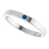 14K Gold Round Natural Blue Sapphire Family Stackable Ring – 1.75mm Stones - White Gold - view 5